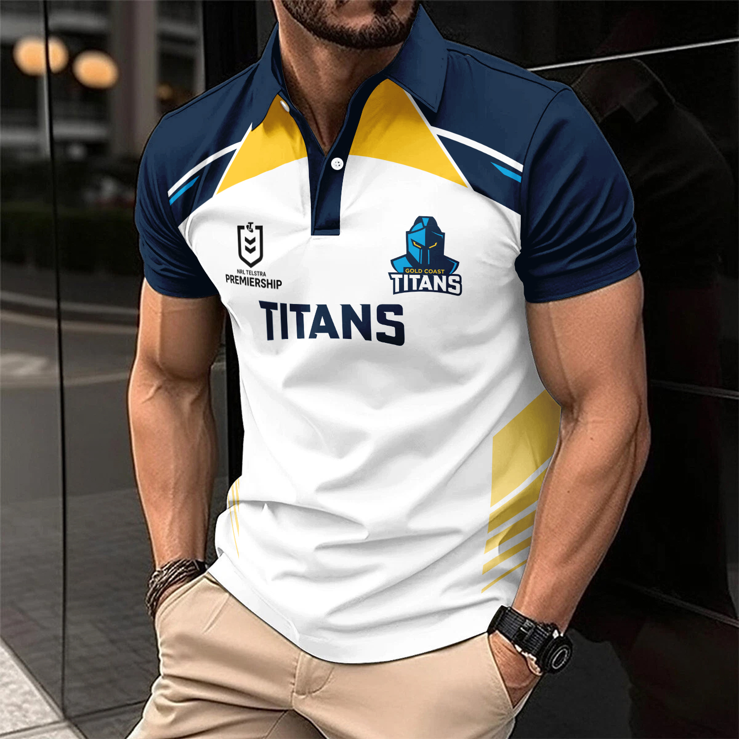 Auspiritmerch Gold Coast Titans Personalized Polo Shirt Gift For Fans
