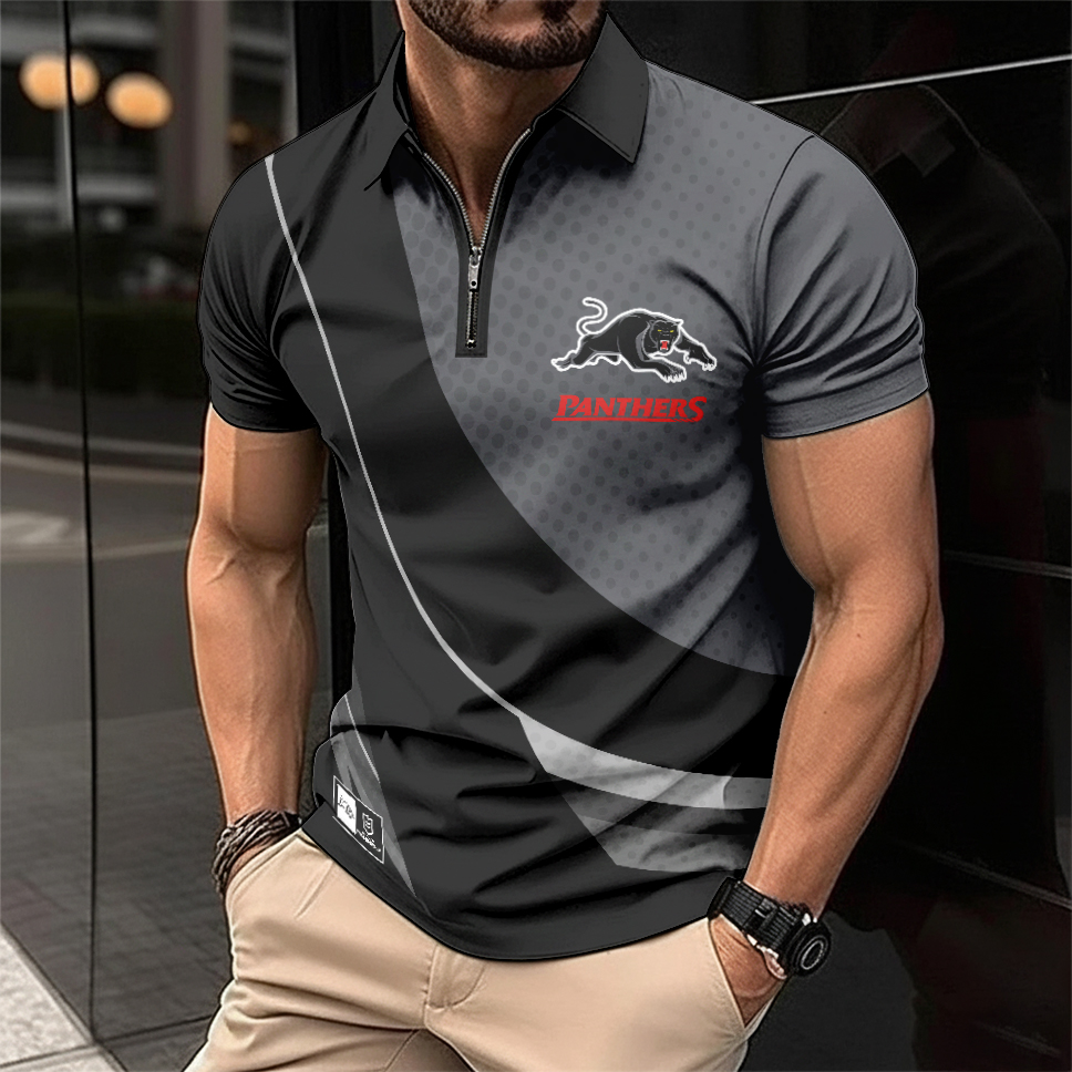 Auspiritmerch Penrith Panthers Personalized Zip Polo Shirt Gift For Fans