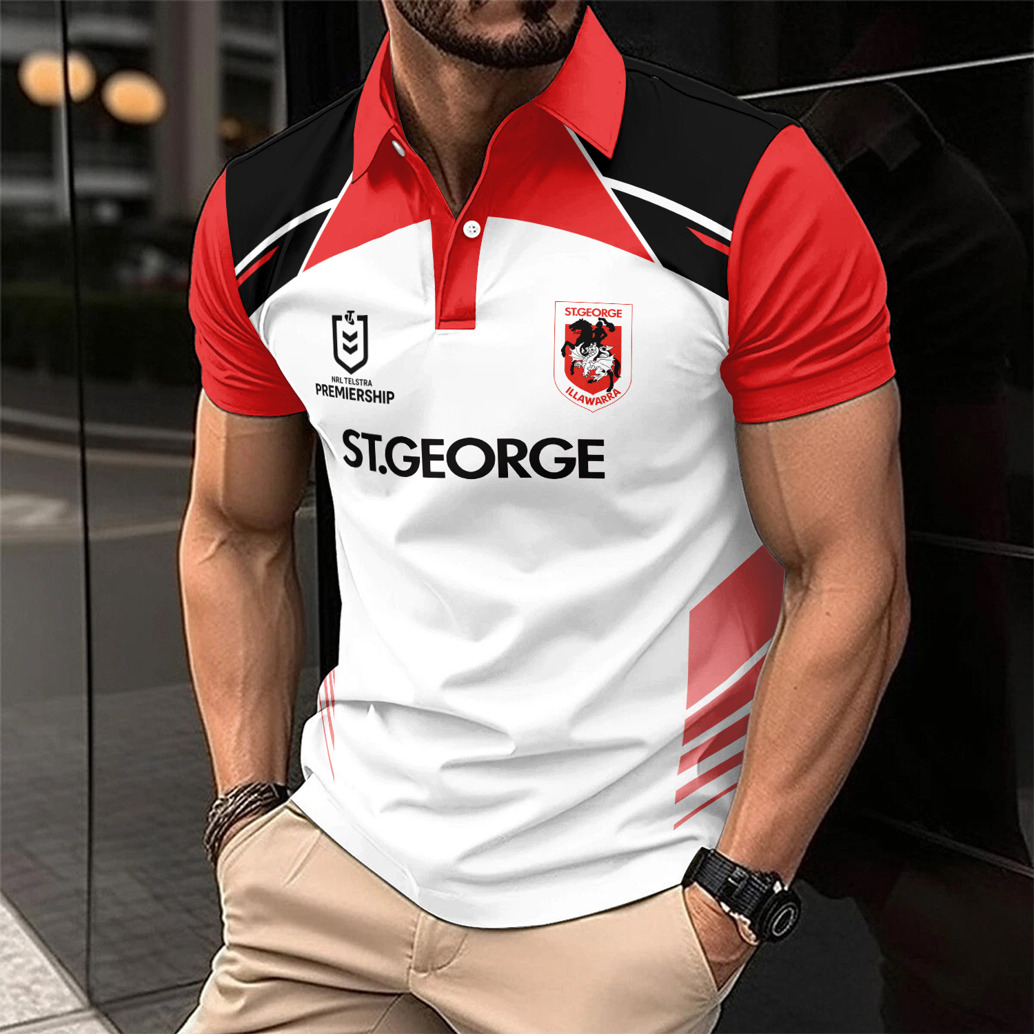 Auspiritmerch St. George Illawarra Dragons Personalized Polo Shirt Gift For Fans