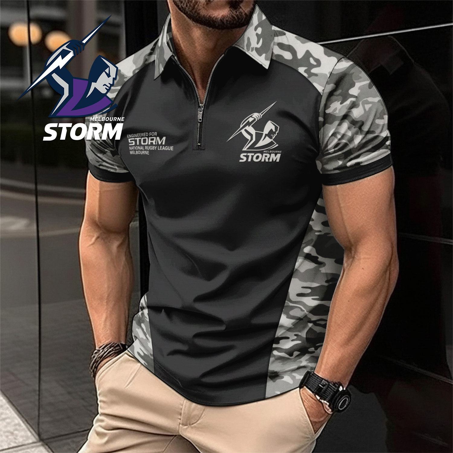 Auspiritmerch Melbourne Storm Personalized Zip Polo Shirt Gift For Fans