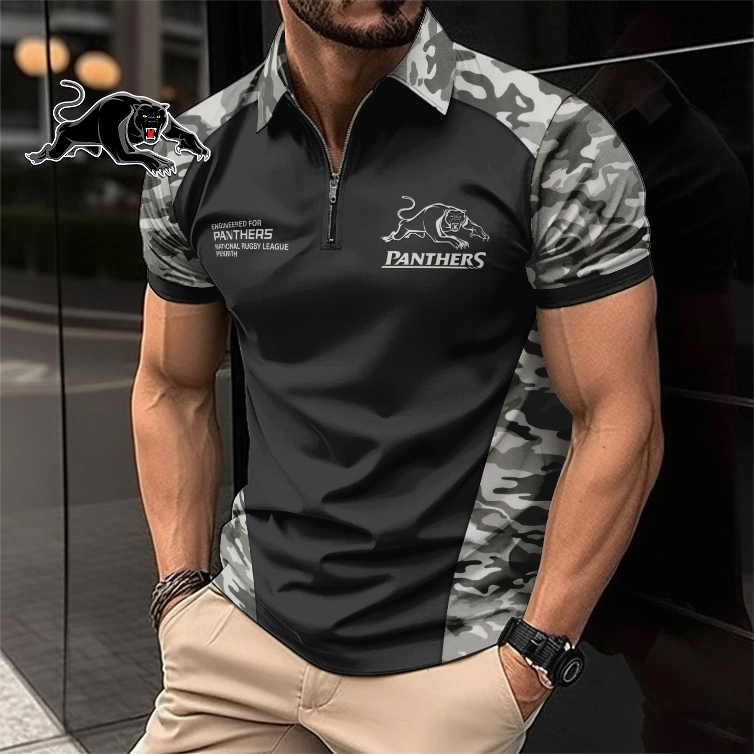 Auspiritmerch Penrith Panthers Personalized Zip Polo Shirt Gift For Fans