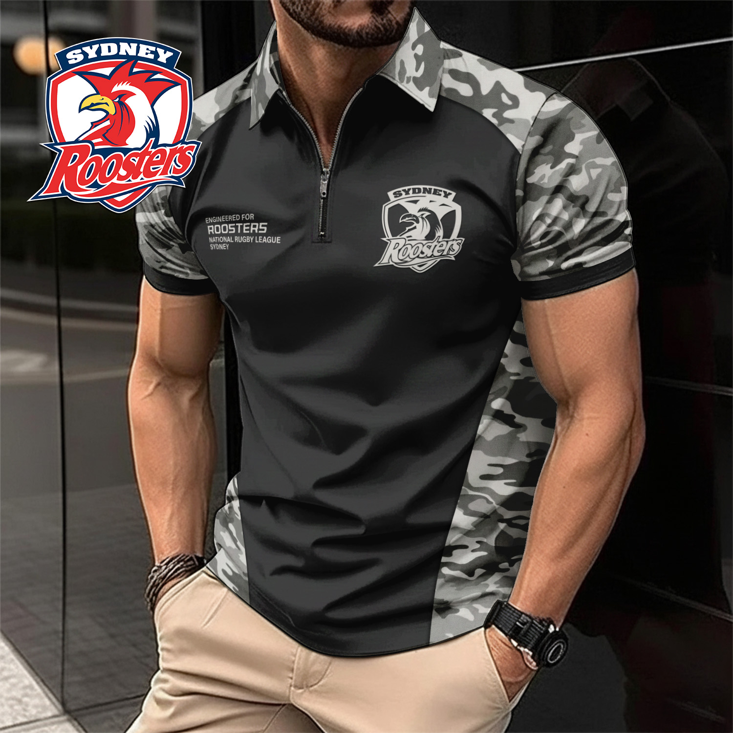 Auspiritmerch Sydney Roosters Personalized Zip Polo Shirt Gift For Fans