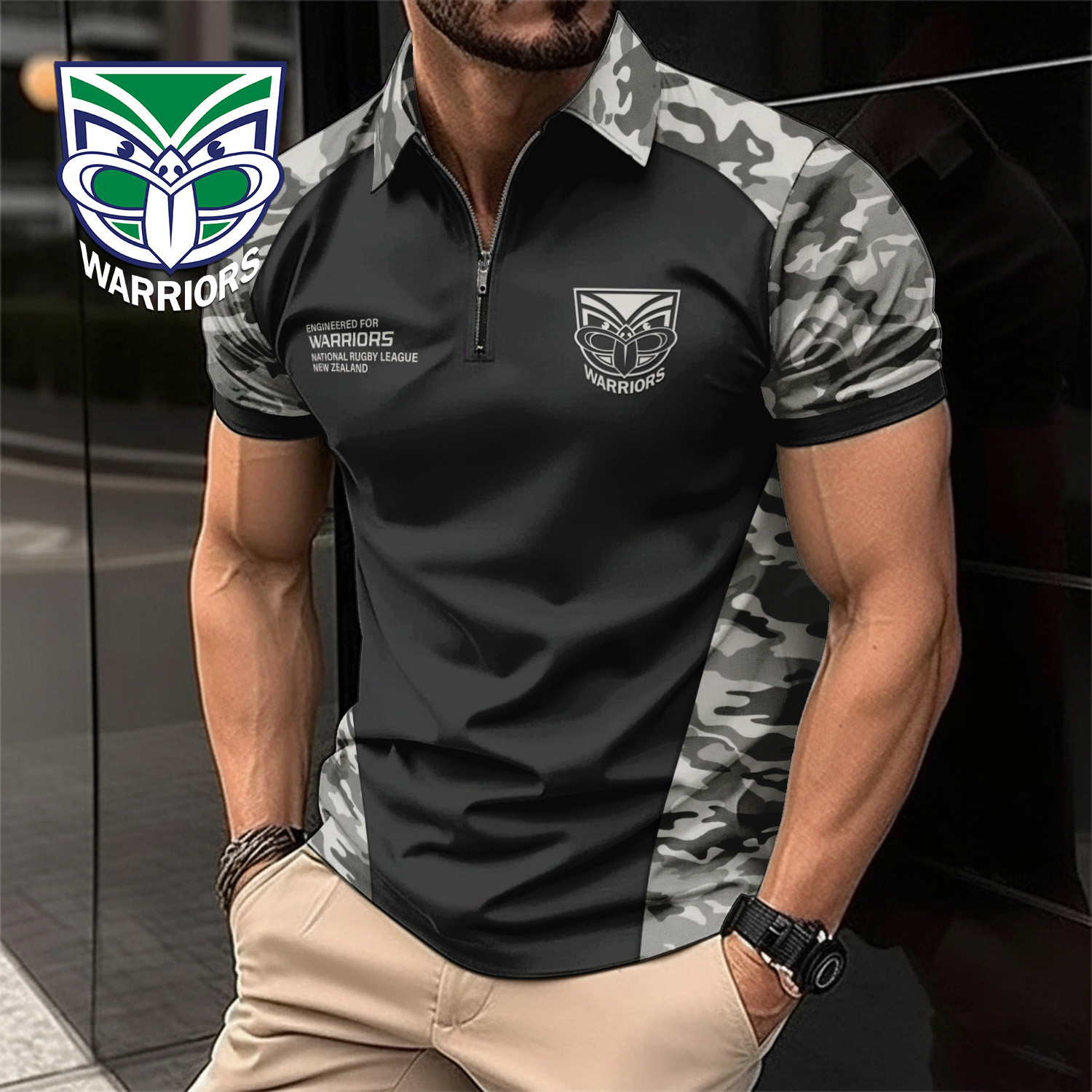 Auspiritmerch New Zealand Warriors Personalized Zip Polo Shirt Gift For Fans