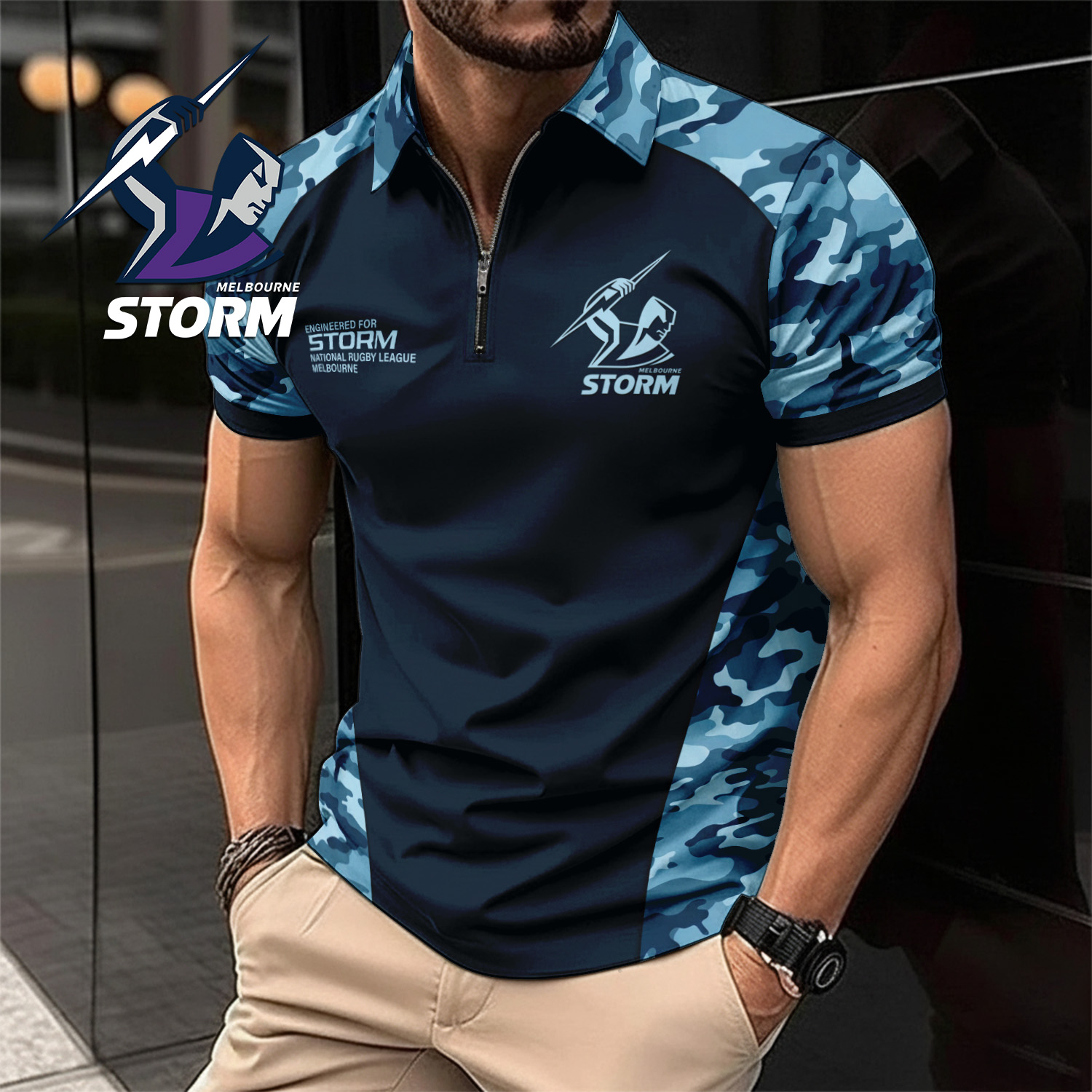 Auspiritmerch Melbourne Storm Personalized Zip Polo Shirt Gift For Fans
