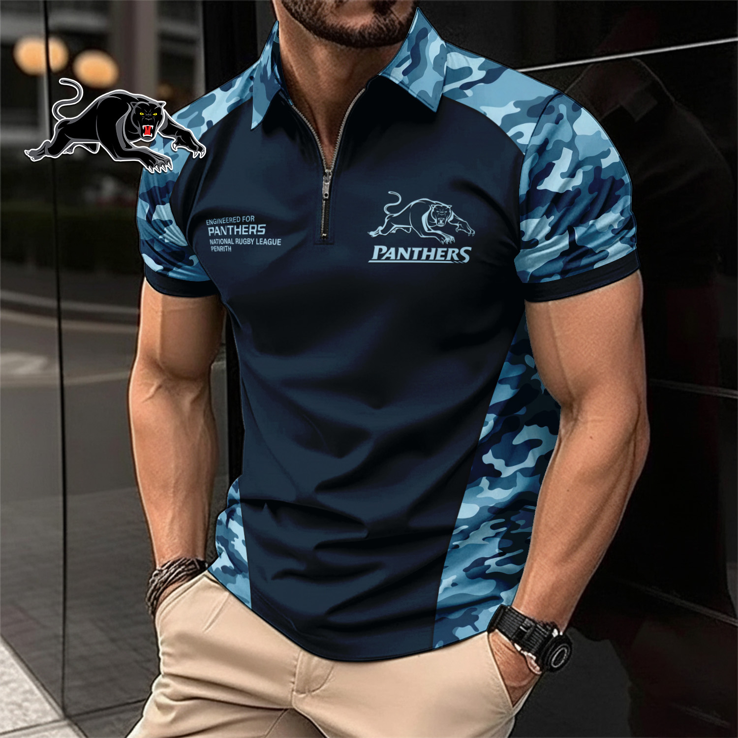 Auspiritmerch Penrith Panthers Personalized Zip Polo Shirt Gift For Fans