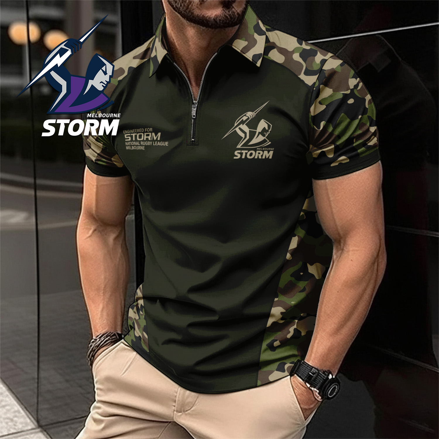Auspiritmerch Melbourne Storm Personalized Zip Polo Shirt Gift For Fans