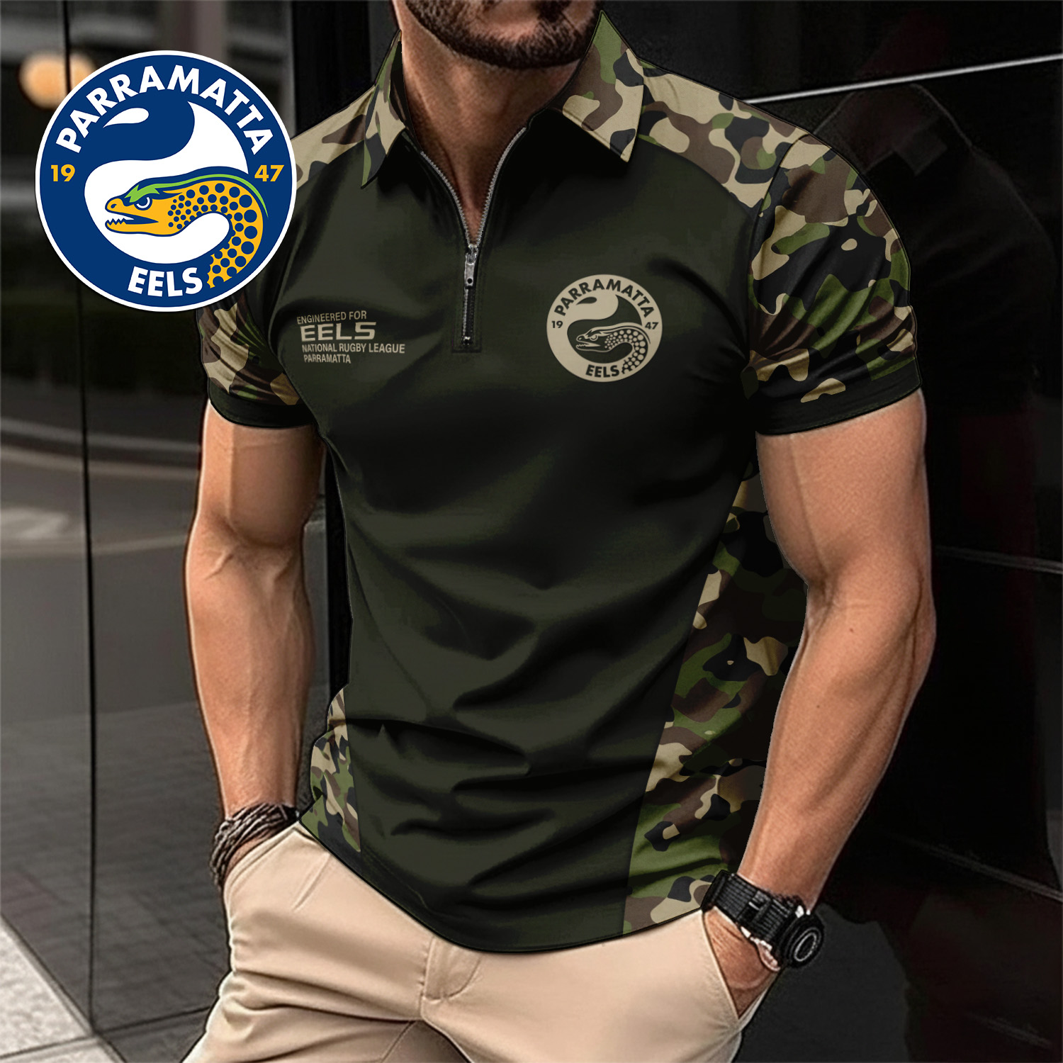 Auspiritmerch Parramatta Eels Personalized Zip Polo Shirt Gift For Fans