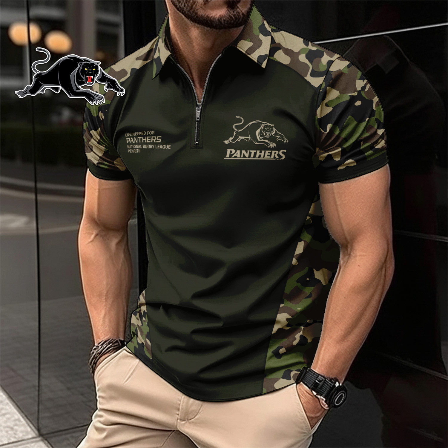 Auspiritmerch Penrith Panthers Personalized Zip Polo Shirt Gift For Fans