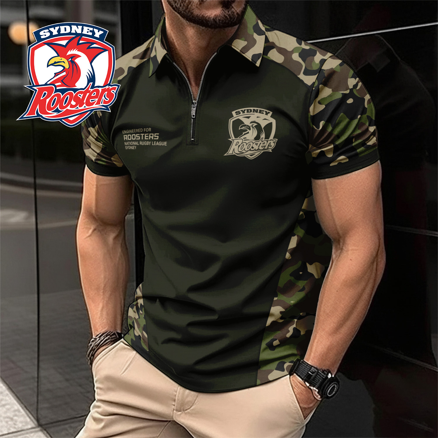 Auspiritmerch Sydney Roosters Personalized Zip Polo Shirt Gift For Fans