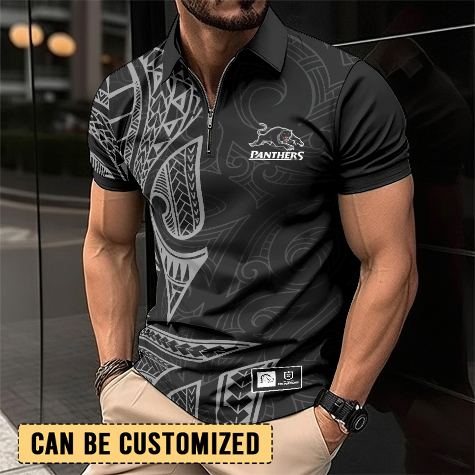 Auspiritmerch Penrith Panthers Personalized Zip Polo Shirt Gift For Fans