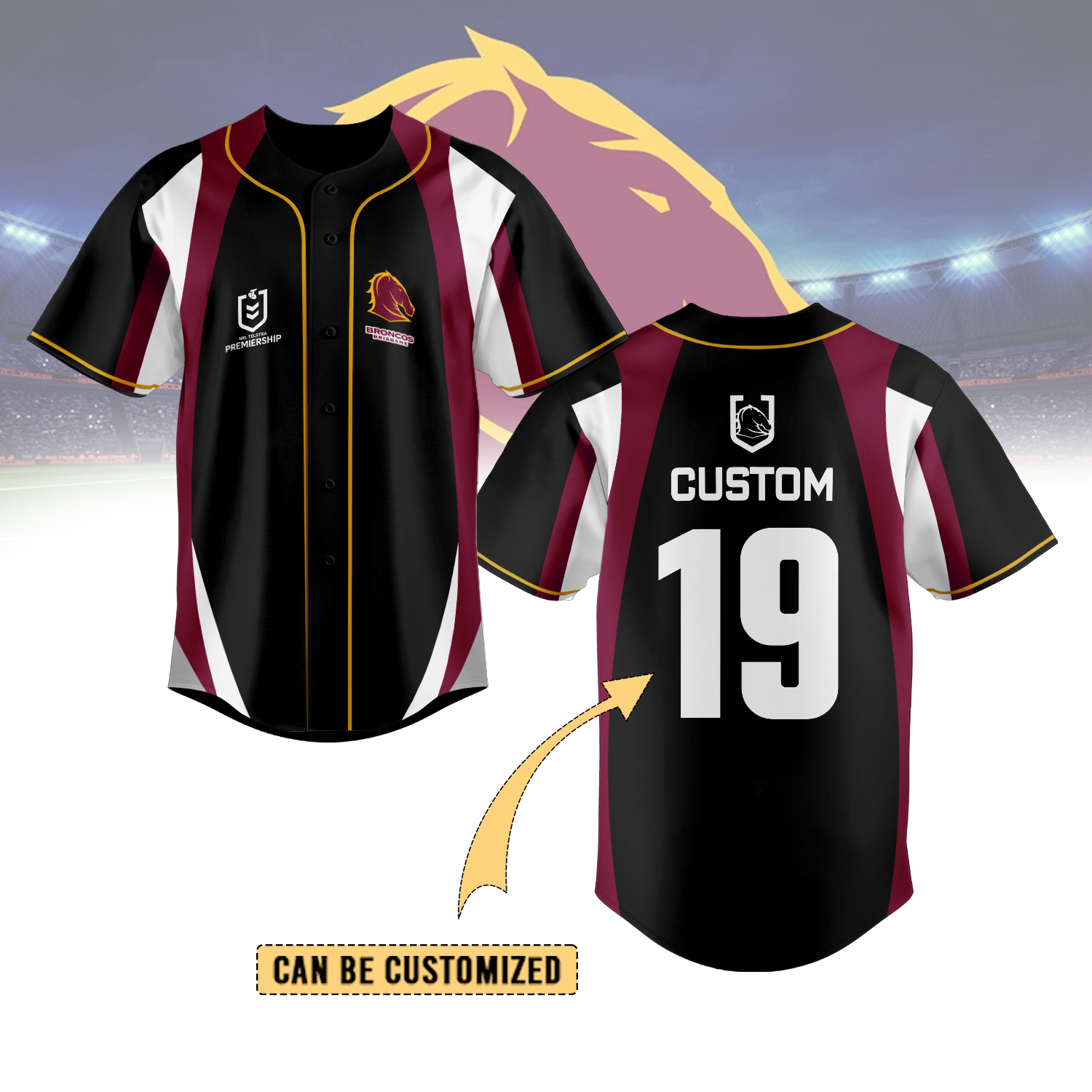 Auspiritmerch Brisbane Broncos Personalized Baseball Jersey Gifts For Fans
