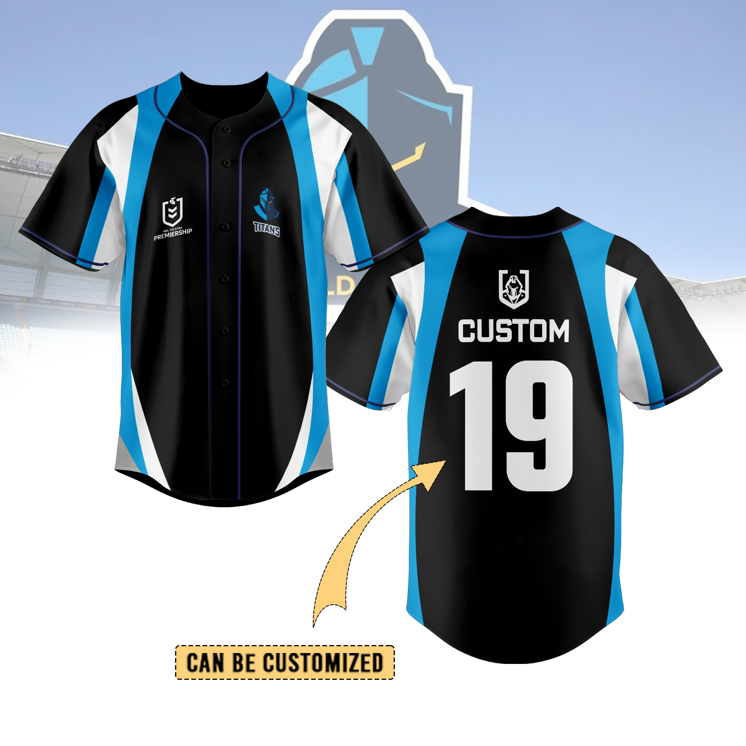 Auspiritmerch Gold Coast Titans Personalized Baseball Jersey Gifts For Fans