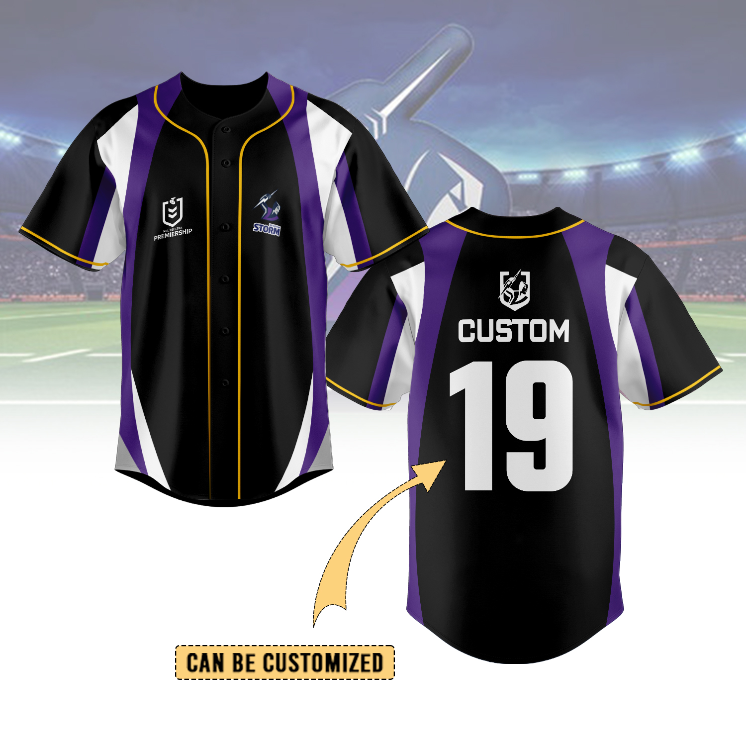 Auspiritmerch Melbourne Storm Personalized Baseball Jersey Gifts For Fans