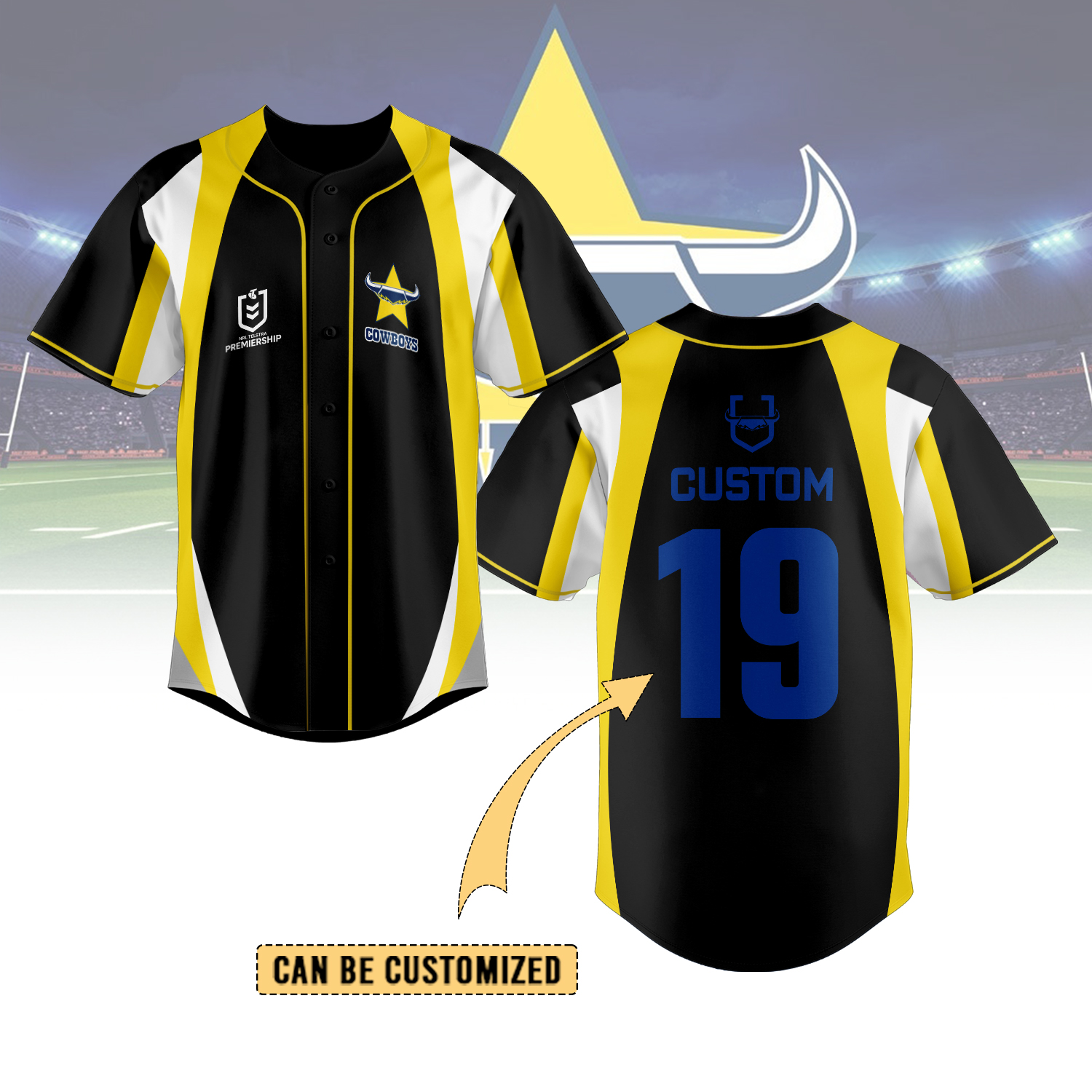 Auspiritmerch North Queensland Cowboys Personalized Baseball Jersey Gifts For Fans