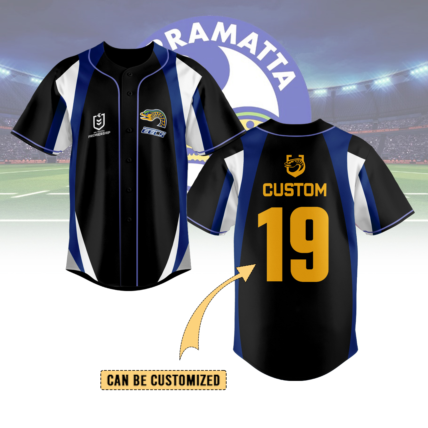 Auspiritmerch Parramatta Eels Personalized Baseball Jersey Gifts For Fans