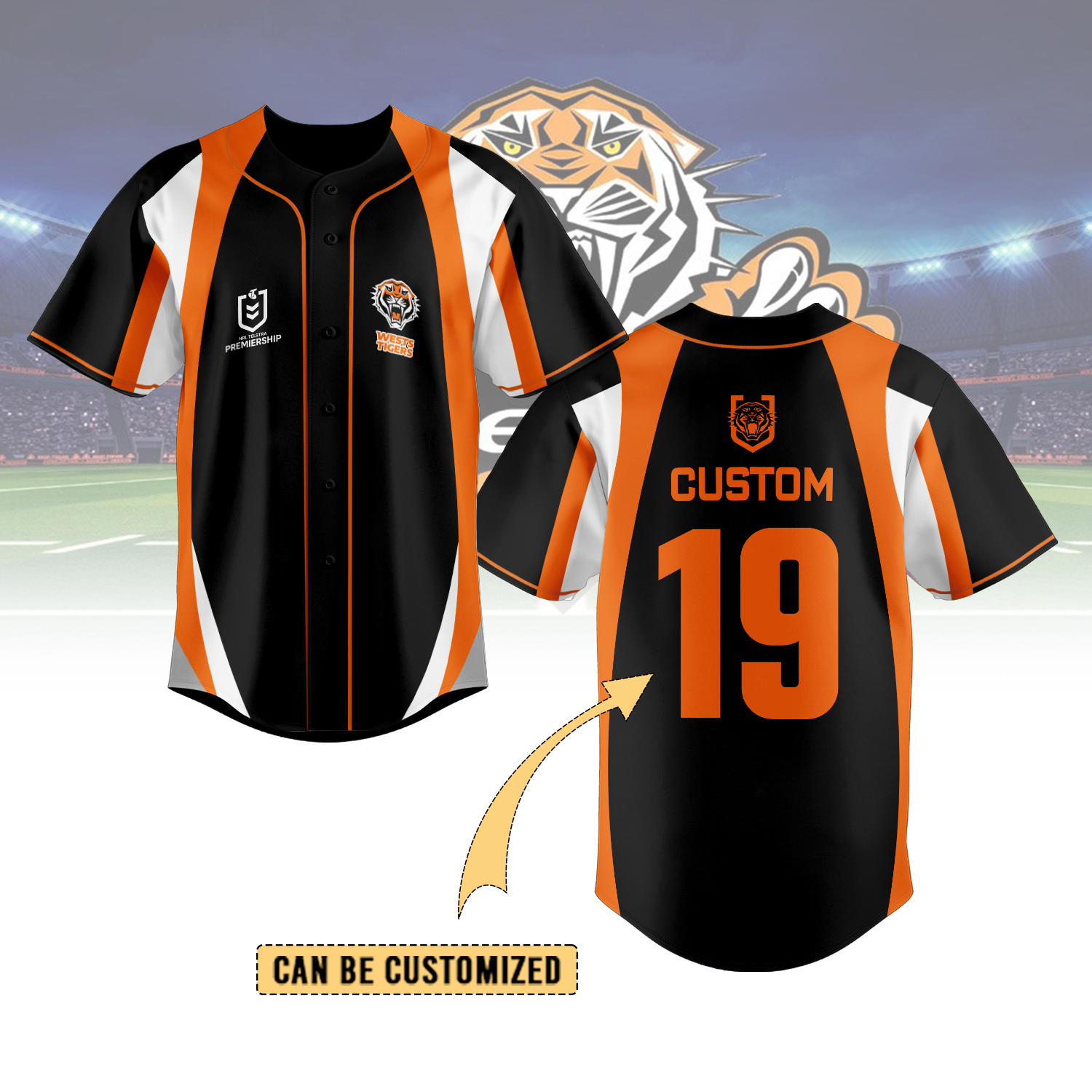 Auspiritmerch Wests Tigers Personalized Baseball Jersey Gifts For Fans