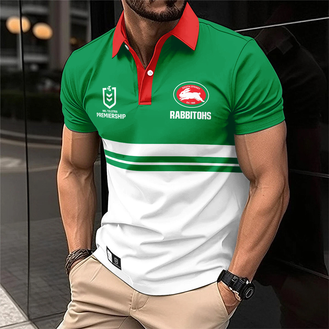 Auspiritmerch South Sydney Rabbitohs Personalized Polo Shirt Gift For Fans