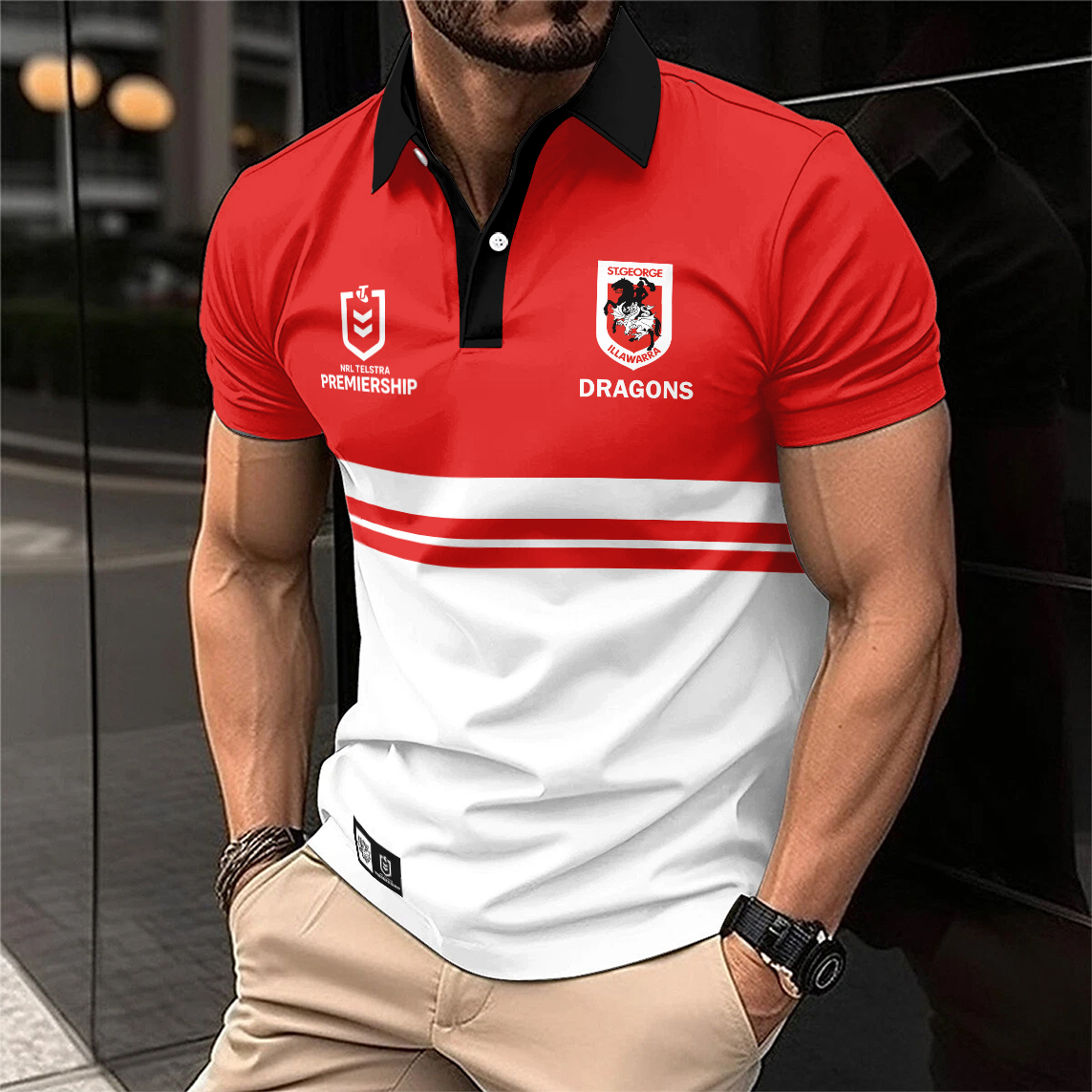 Auspiritmerch St. George Illawarra Dragons Personalized Polo Shirt Gift For Fans