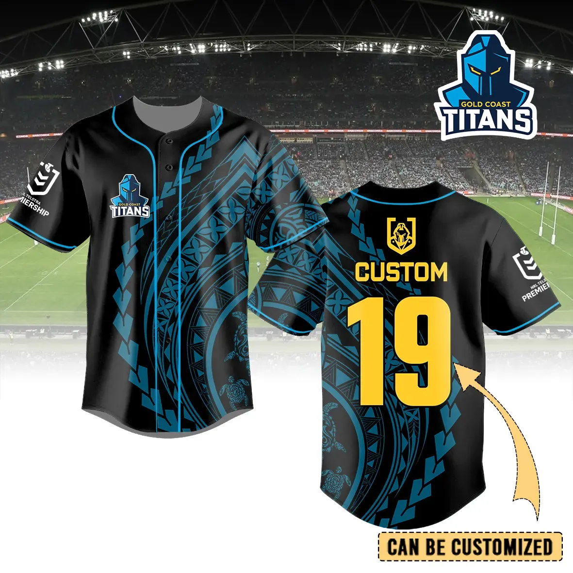 Auspiritmerch Gold Coast Titans Personalized Baseball Jersey Gifts For Fans