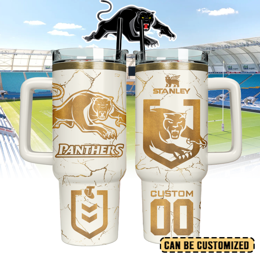 Auspiritmerch Penrith Panthers Custom Stanley Quencher 40oz Stainless Steel Tumbler With Handle - Style2