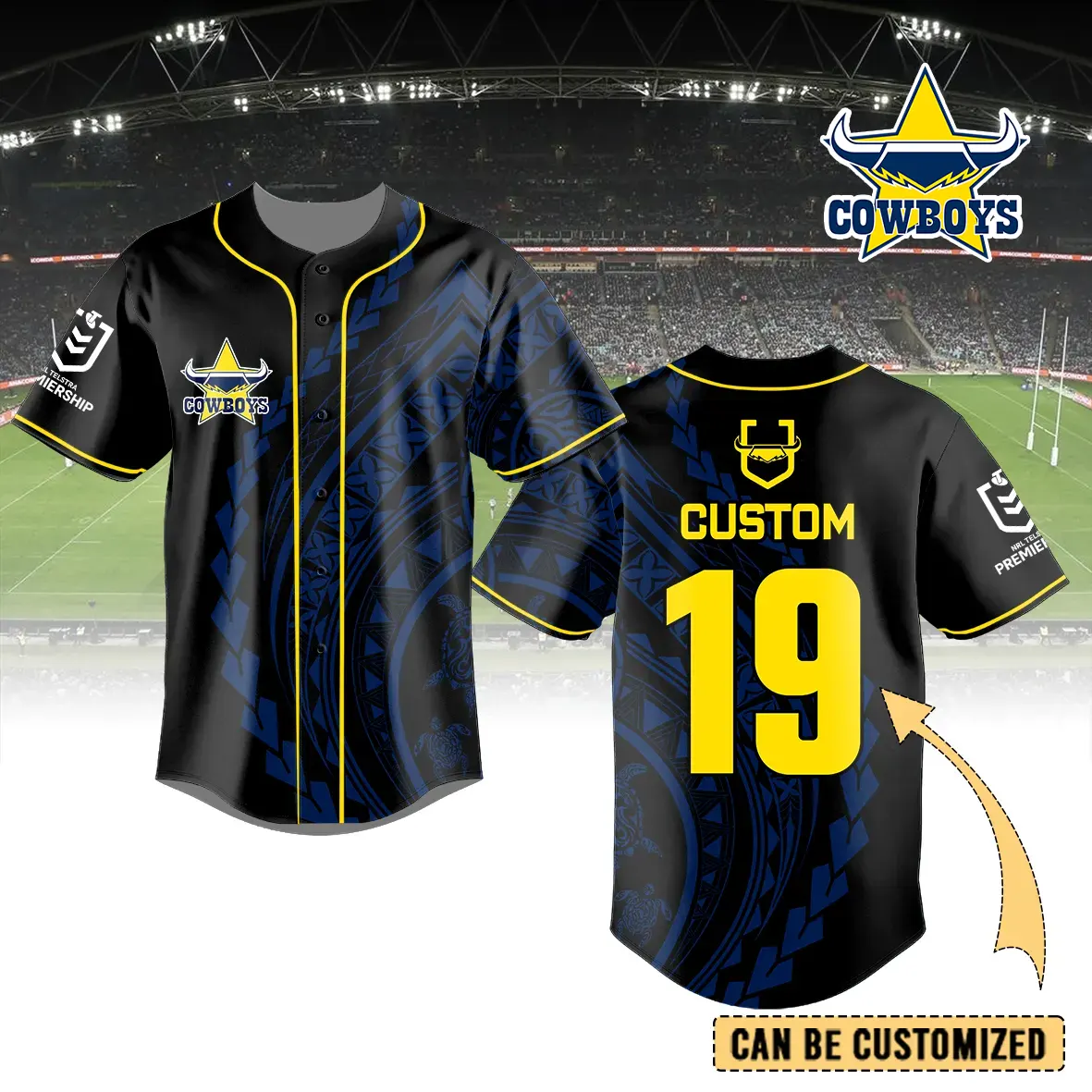Auspiritmerch North Queensland Cowboys Personalized Baseball Jersey Gifts For Fans