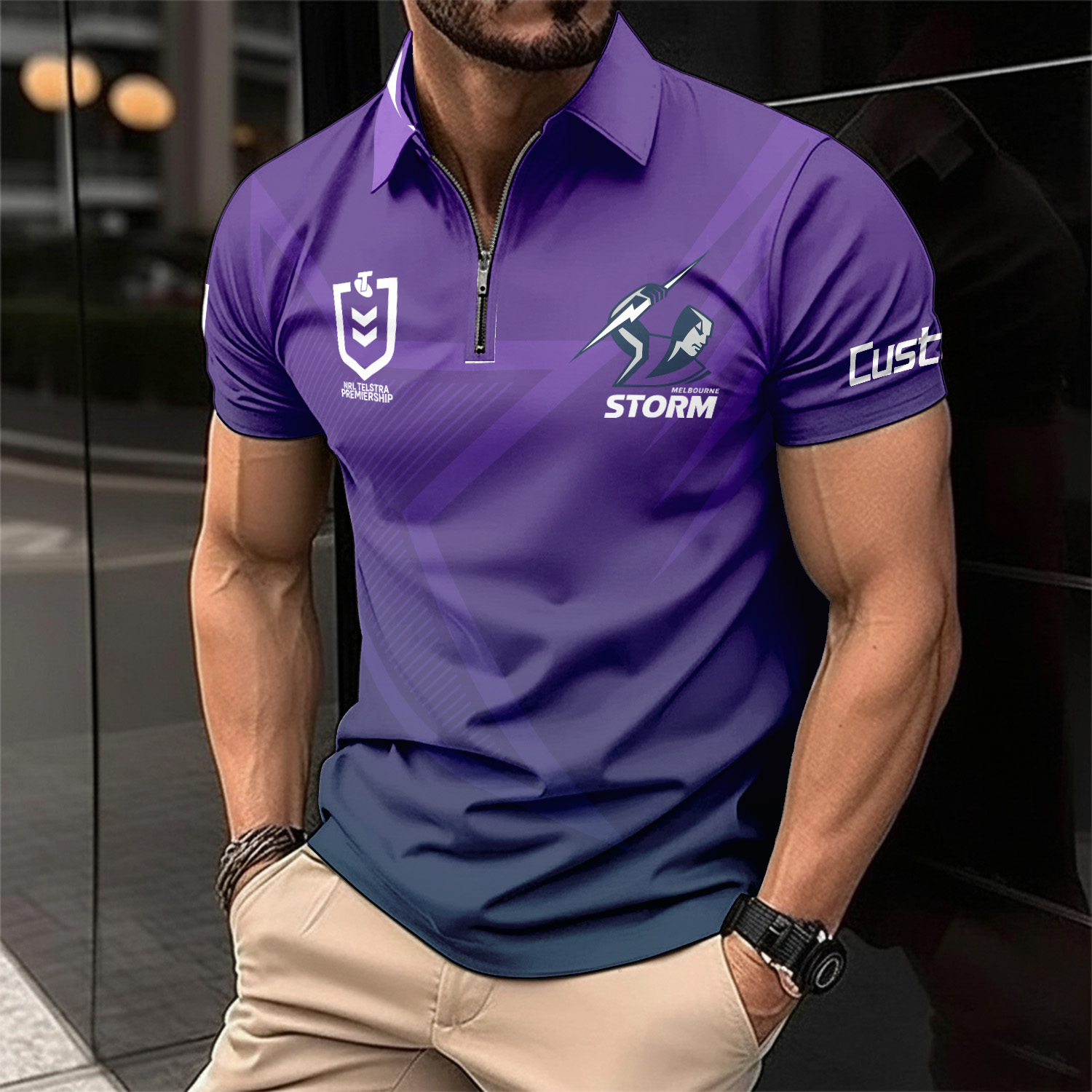 Auspiritmerch Melbourne Storm Personalized Zip Polo Shirt Gift For Fans