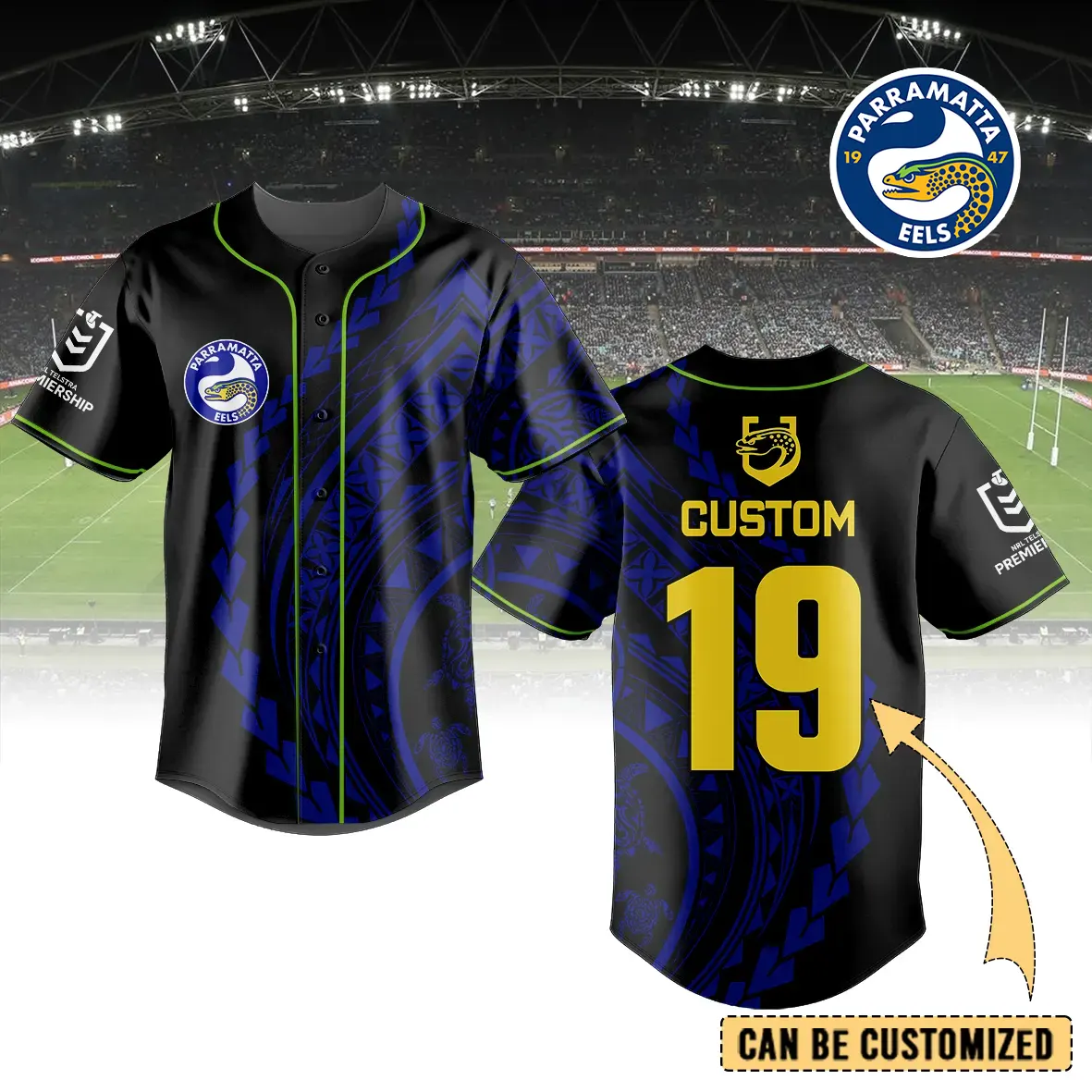 Auspiritmerch Parramatta Eels Personalized Baseball Jersey Gifts For Fans