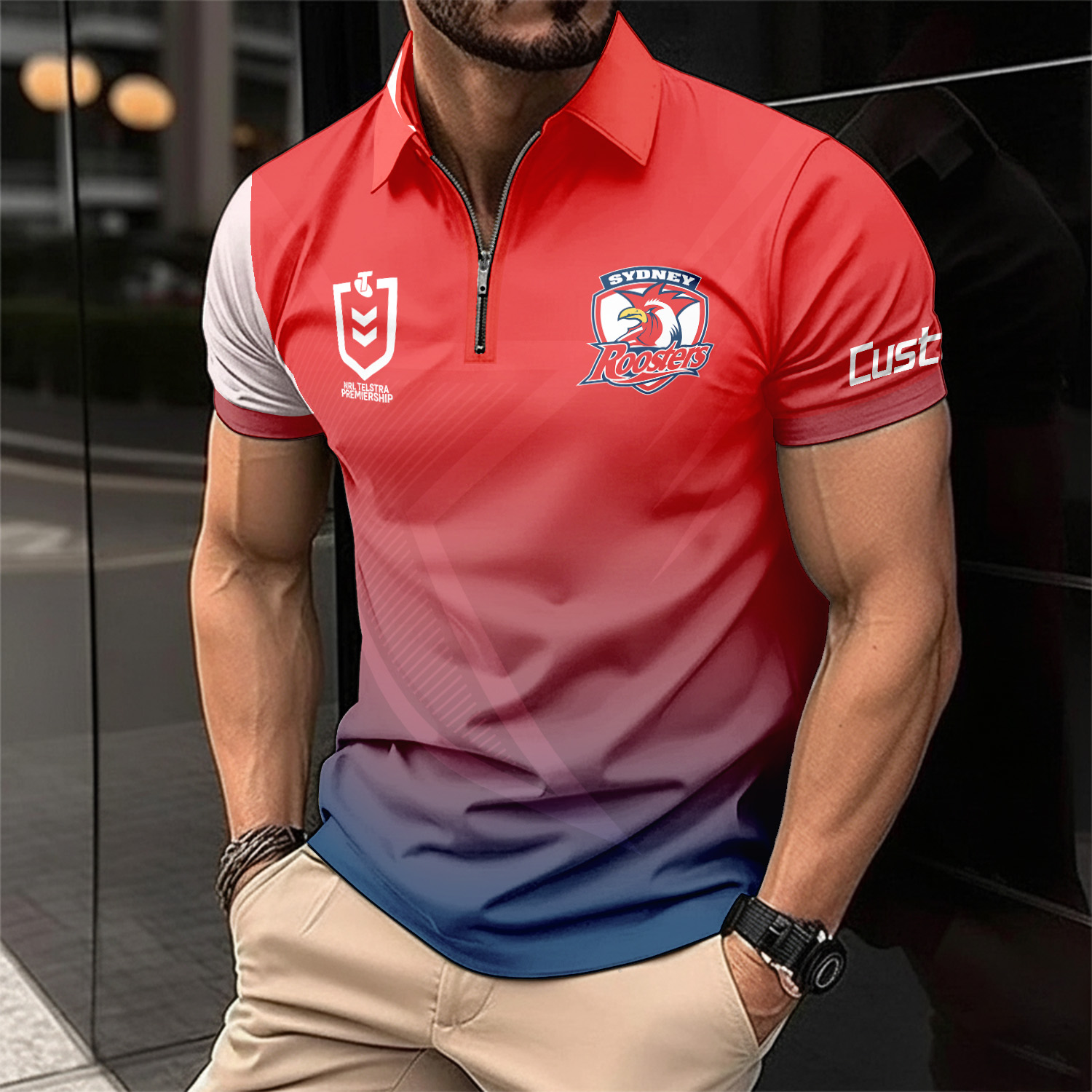 Auspiritmerch Sydney Roosters Personalized Zip Polo Shirt Gift For Fans