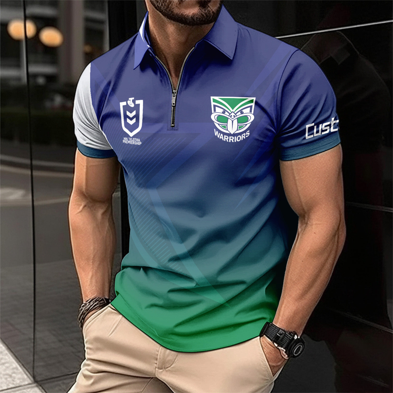 Auspiritmerch New Zealand Warriors Personalized Zip Polo Shirt Gift For Fans