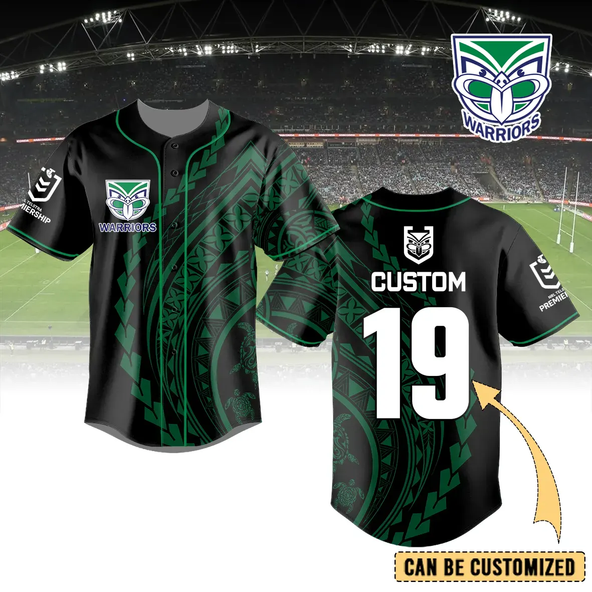 Auspiritmerch New Zealand Warriors Personalized Baseball Jersey Gifts For Fans