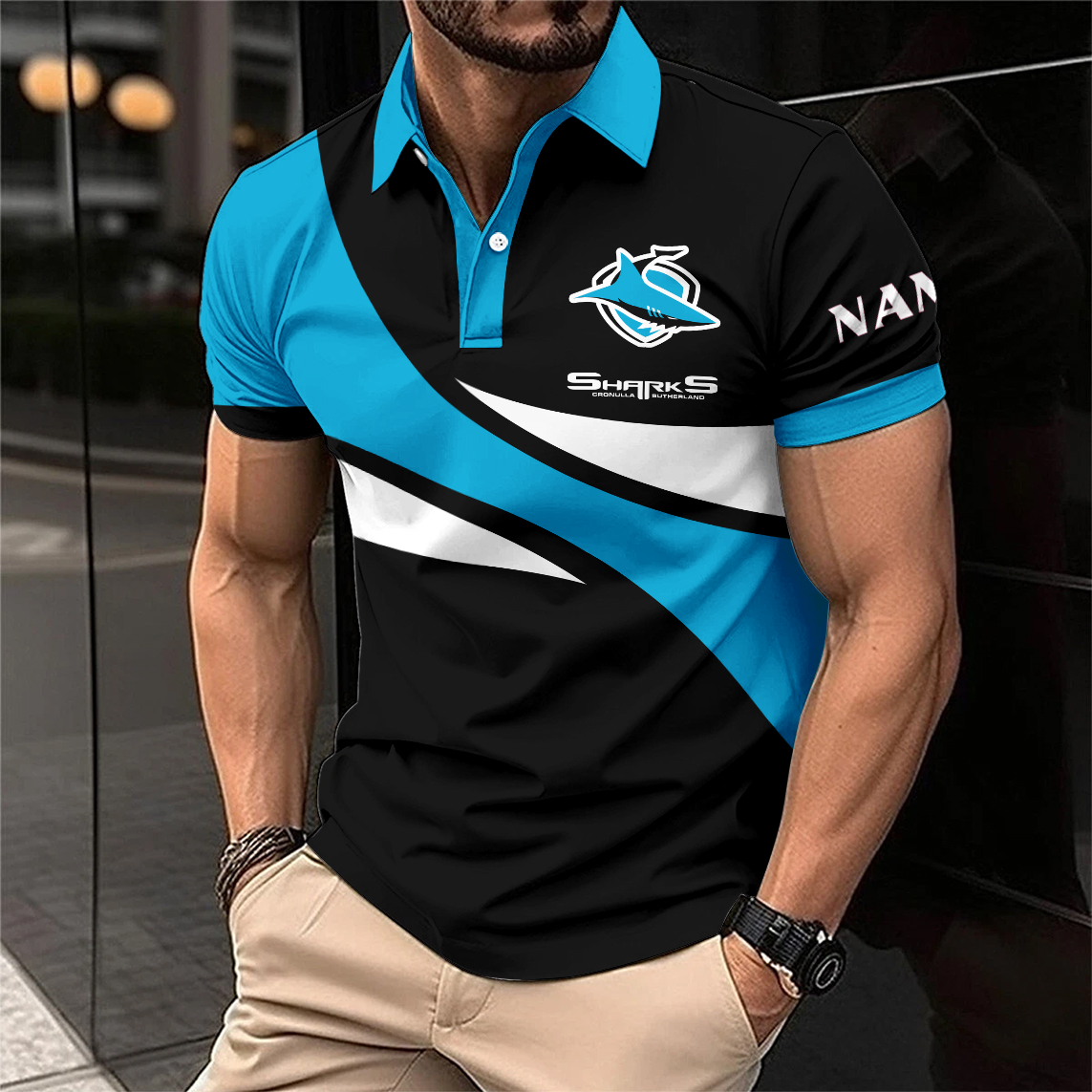 Auspiritmerch Cronulla-Sutherland Sharks Personalized Polo Shirt Gift For Fans
