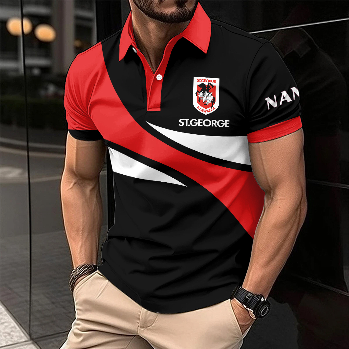 Auspiritmerch St. George Illawarra Dragons Personalized Polo Shirt Gift For Fans