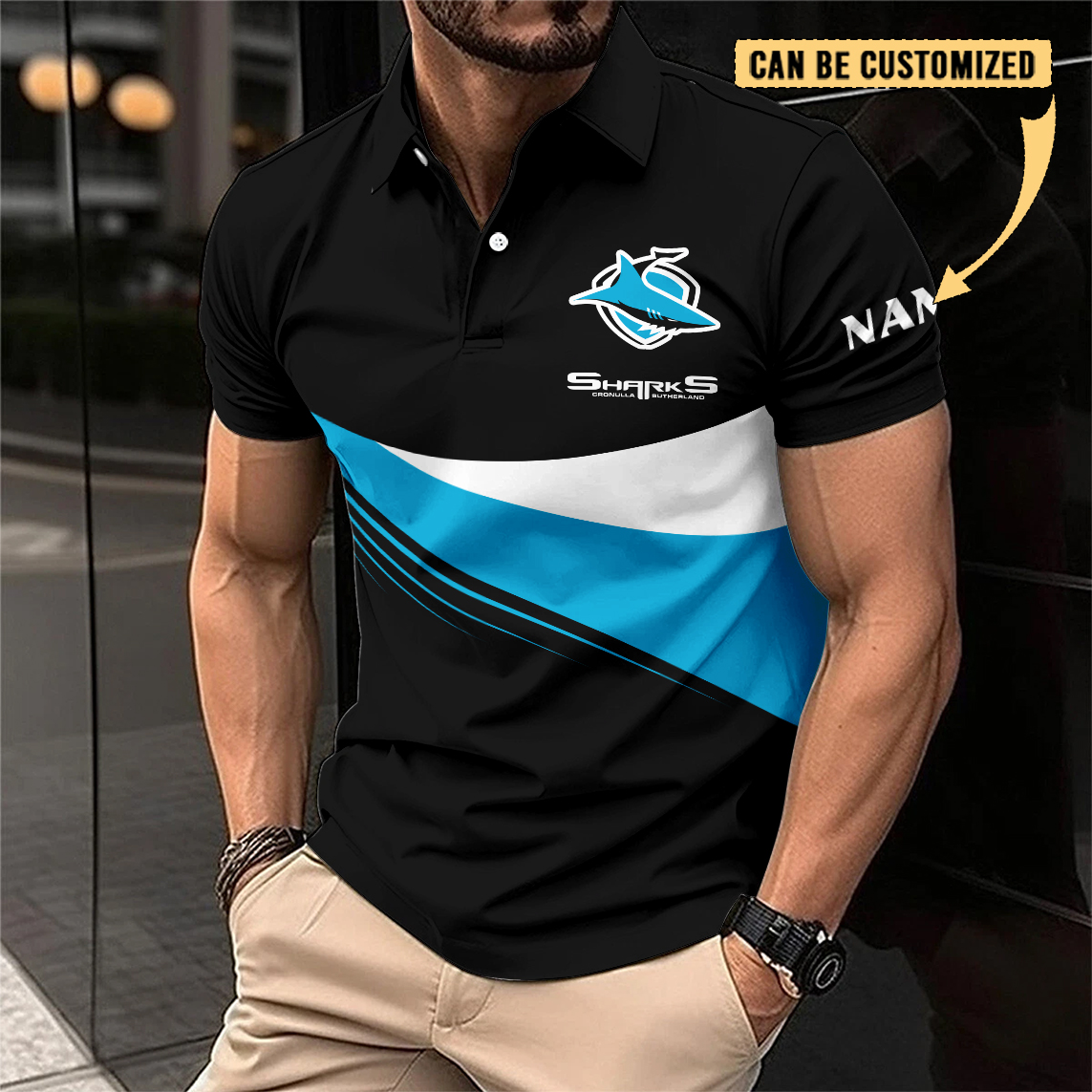 Auspiritmerch Cronulla-Sutherland Sharks Personalized Polo Shirt Gift For Fans