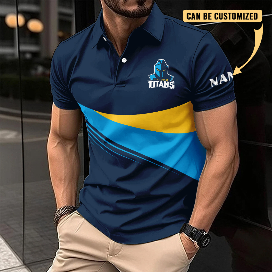 Auspiritmerch Gold Coast Titans Personalized Polo Shirt Gift For Fans