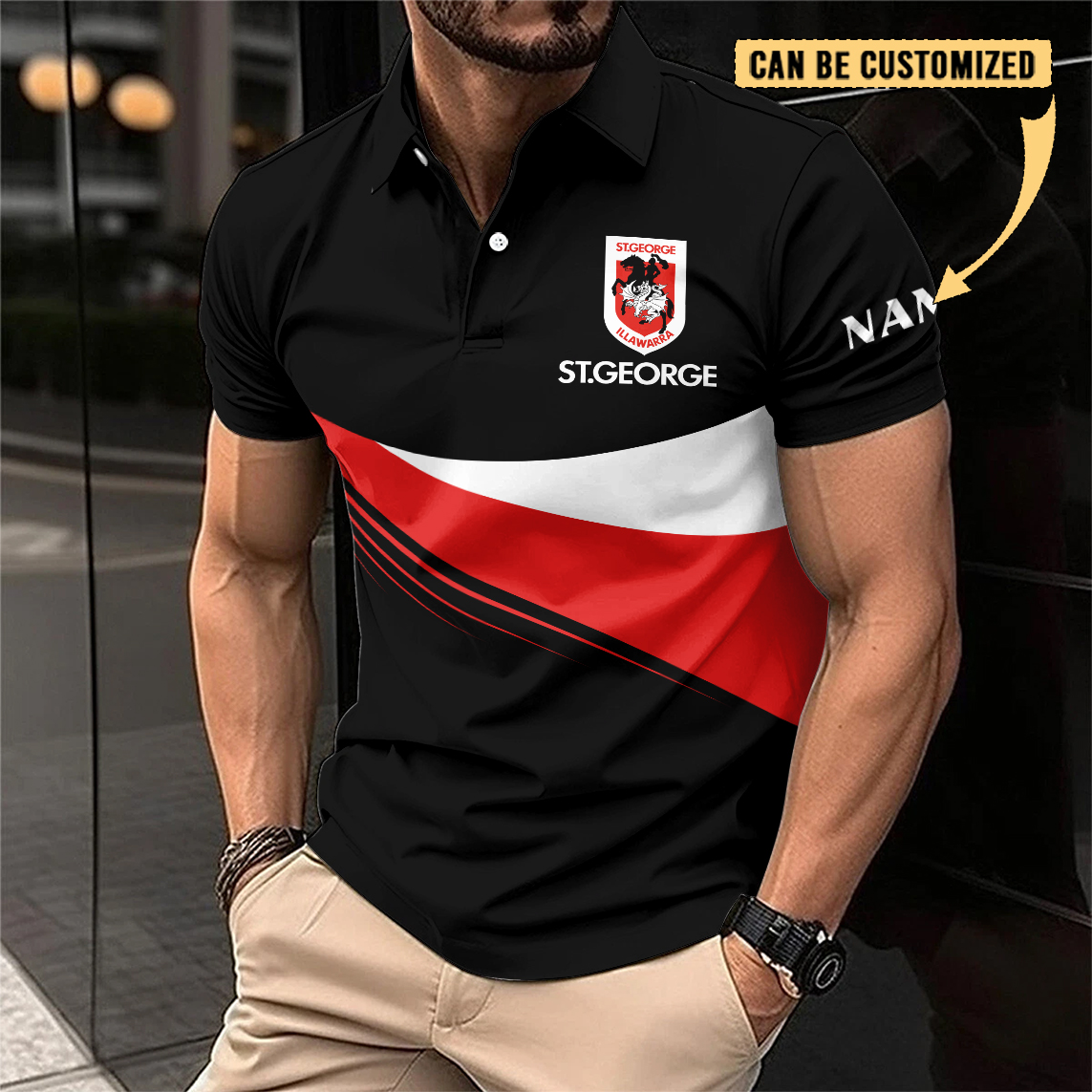 Auspiritmerch St. George Illawarra Dragons Personalized Polo Shirt Gift For Fans