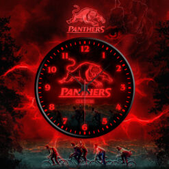 Auspiritmerch Penrith Panthers x Stranger Things Personalized Wall Clock For Home Gifts For Fans - Style 2