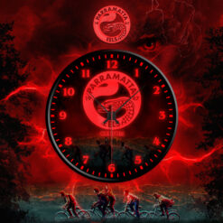 Auspiritmerch Parramatta Eels x Stranger Things Personalized Wall Clock For Home Gifts For Fans - Style 2