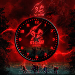 Auspiritmerch Melbourne Storm x Stranger Things Personalized Wall Clock For Home Gifts For Fans - Style 2
