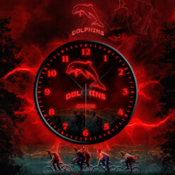 Auspiritmerch Dolphins x Stranger Things Personalized Wall Clock For Home Gifts For Fans - Style 2