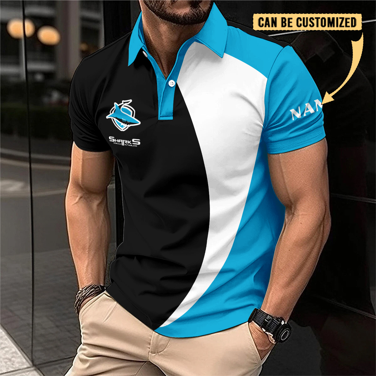 Auspiritmerch Cronulla-Sutherland Sharks Personalized Polo Shirt Gift For Fans