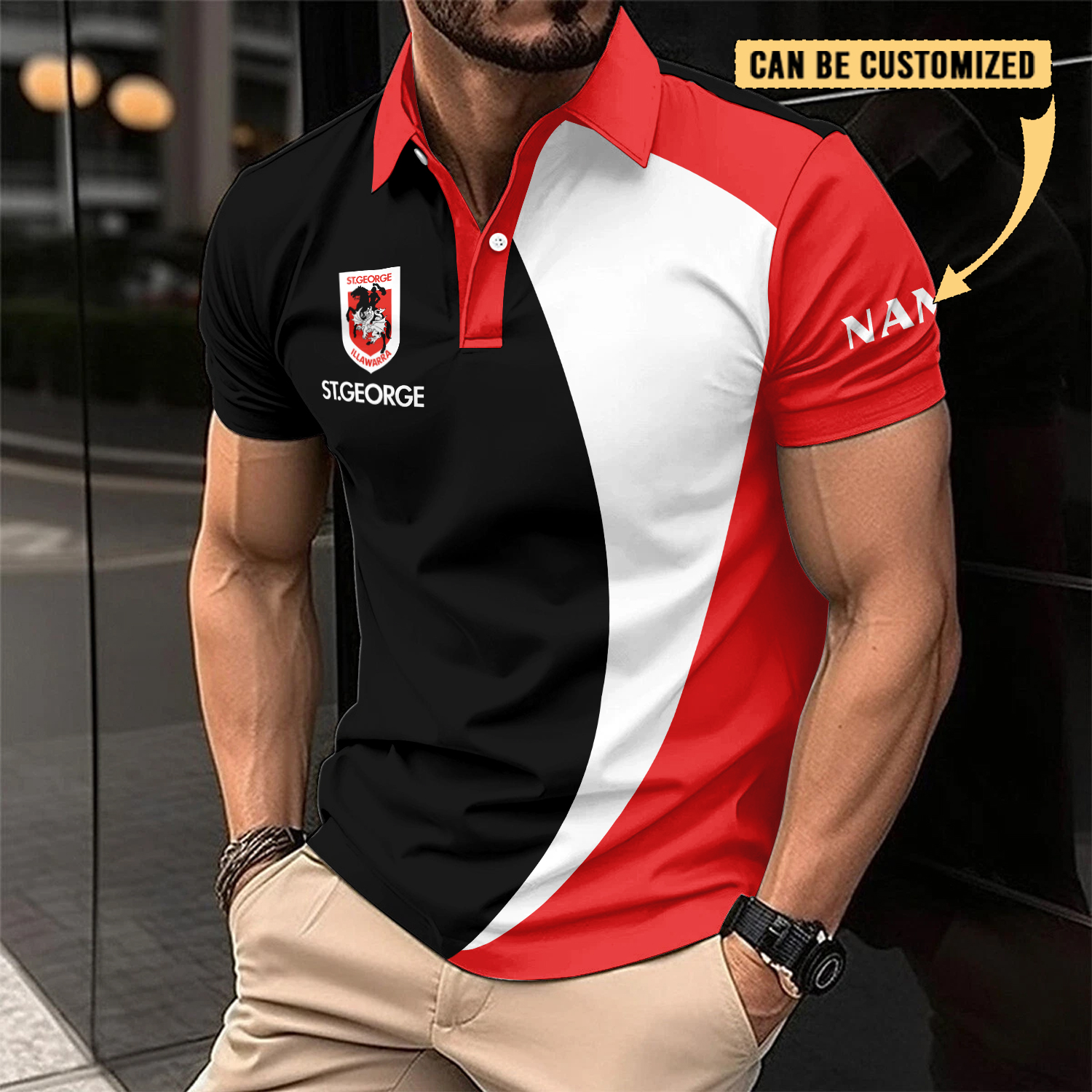 Auspiritmerch St. George Illawarra Dragons Personalized Polo Shirt Gift For Fans