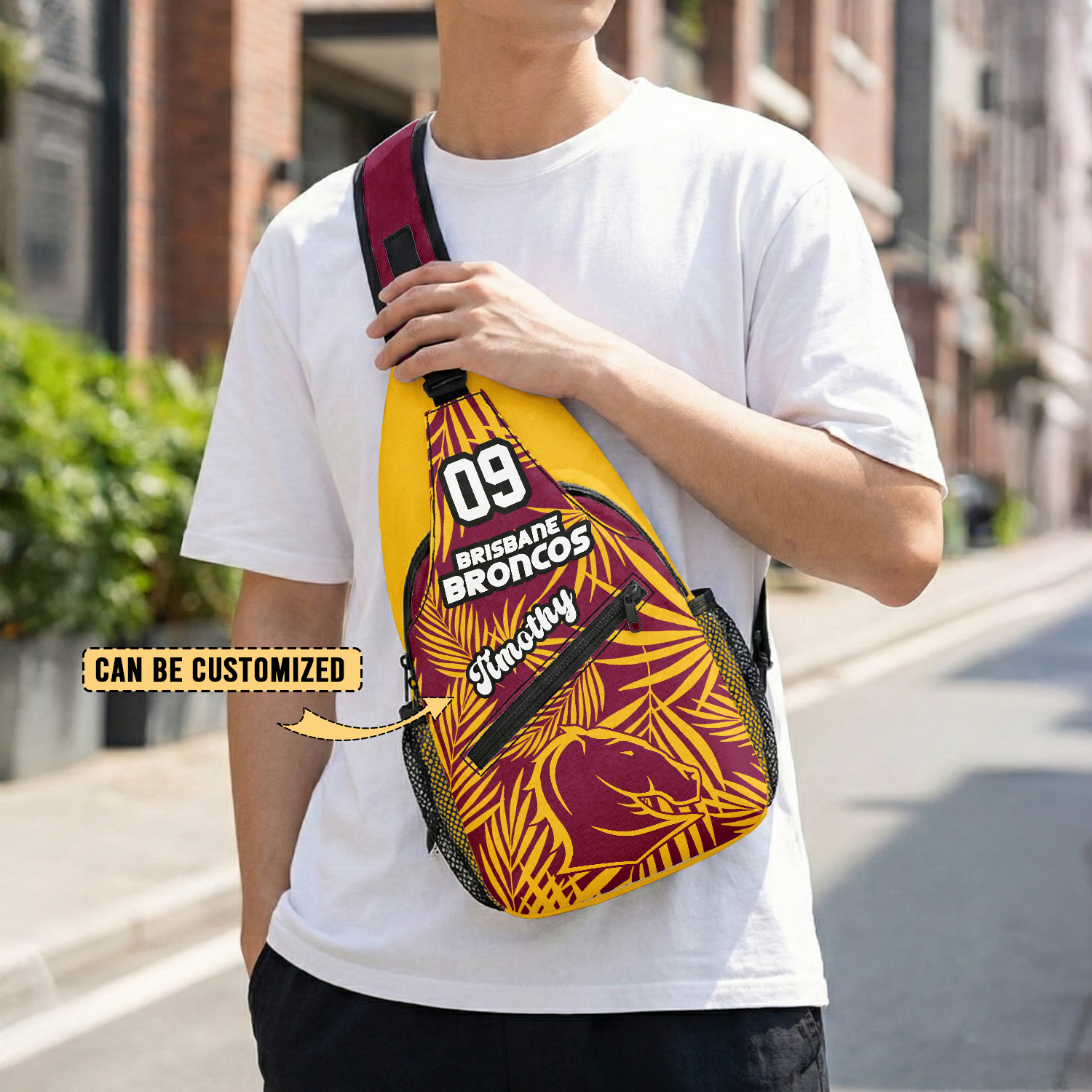 Auspiritmerch Brisbane Broncos Personalized Sling Bags Gift For Fans