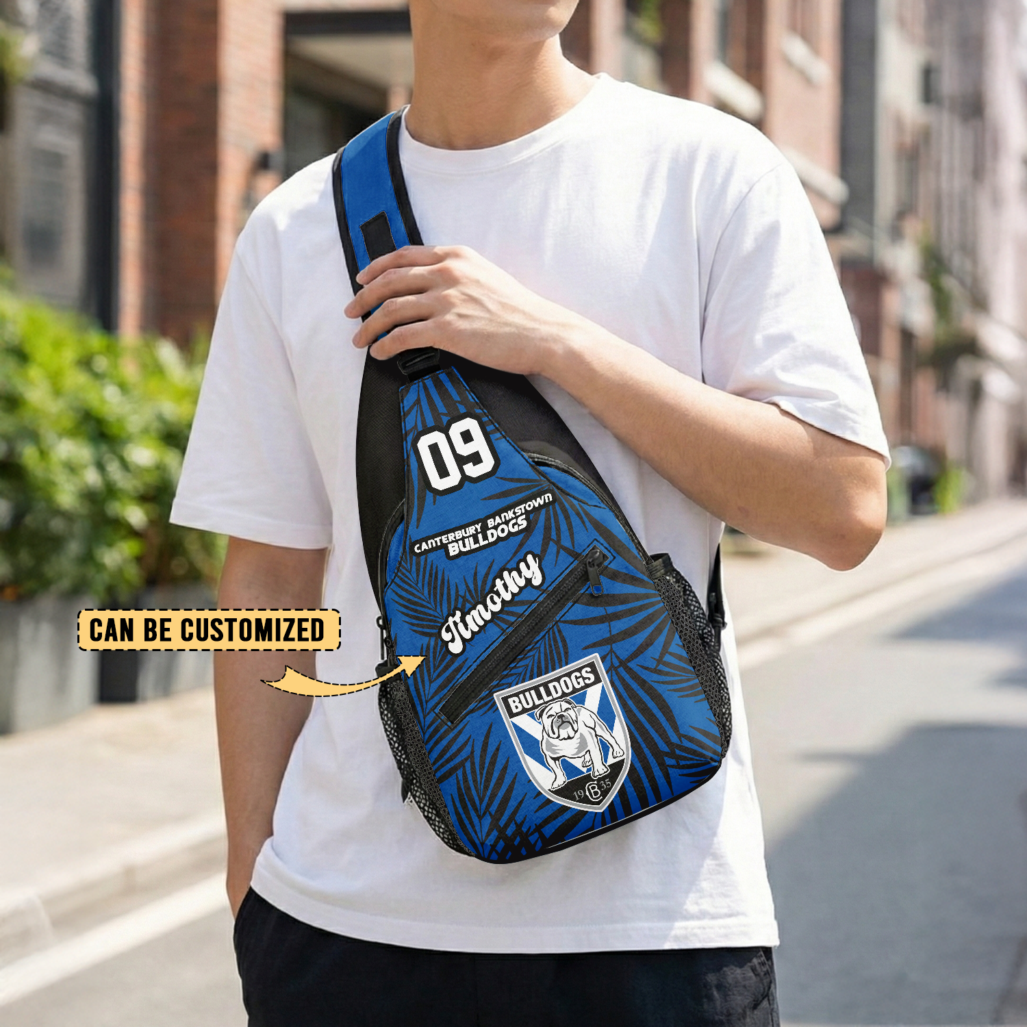 Auspiritmerch Canterbury-Bankstown Bulldogs Personalized Sling Bags Gift For Fans