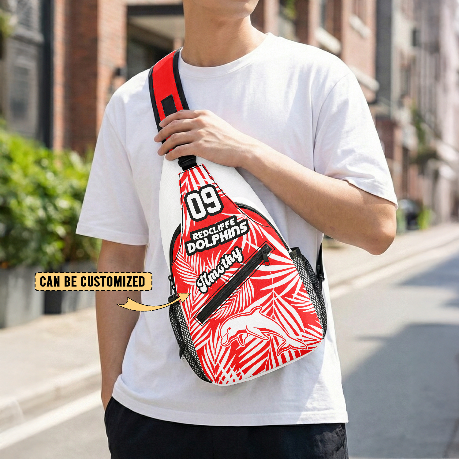 Auspiritmerch Dolphins Personalized Sling Bags Gift For Fans