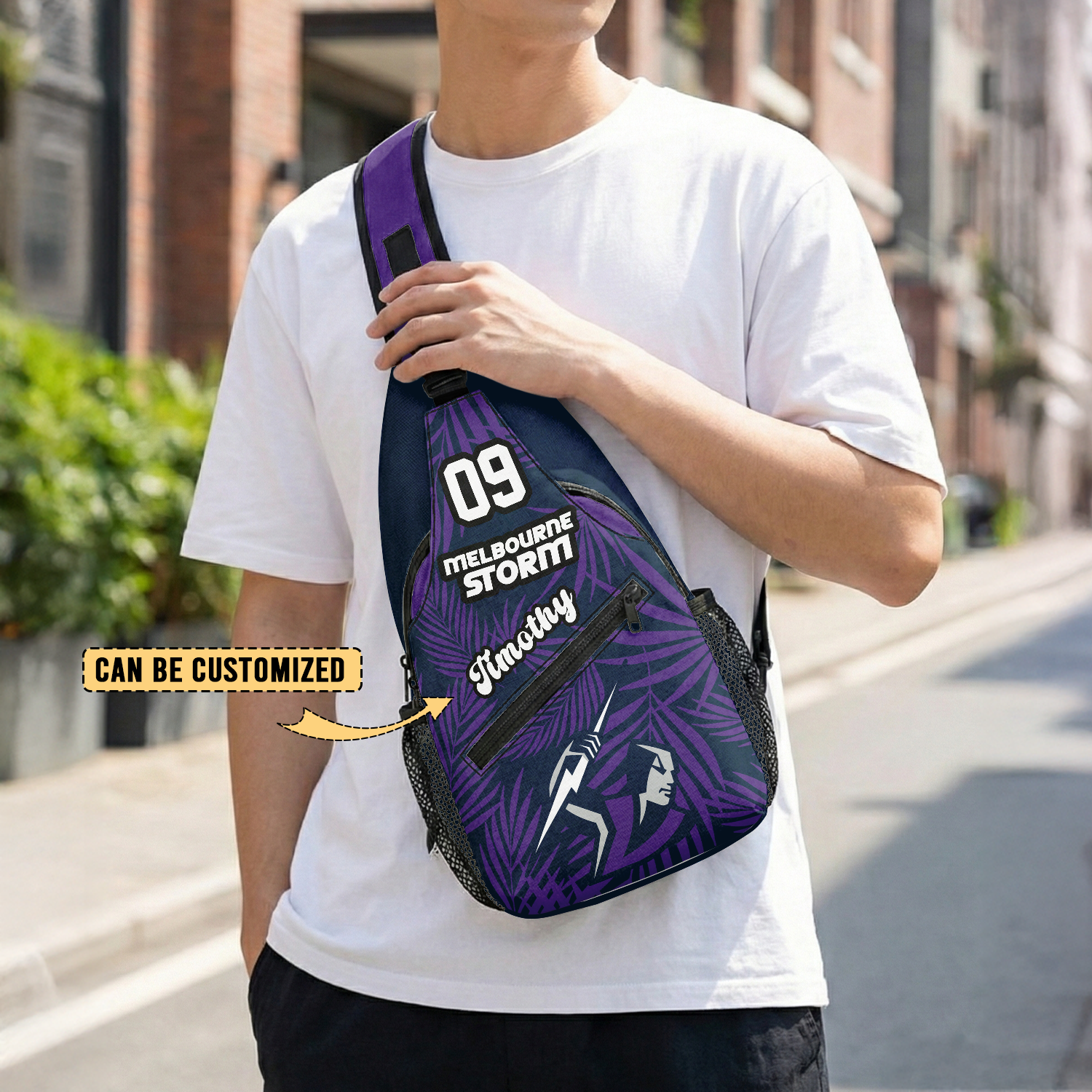 Auspiritmerch Melbourne Storm Personalized Sling Bags Gift For Fans