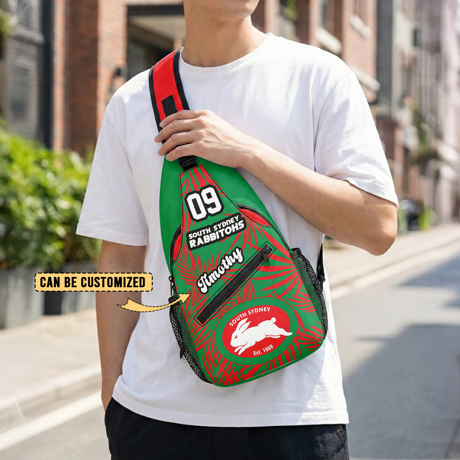 Auspiritmerch South Sydney Rabbitohs Personalized Sling Bags Gift For Fans