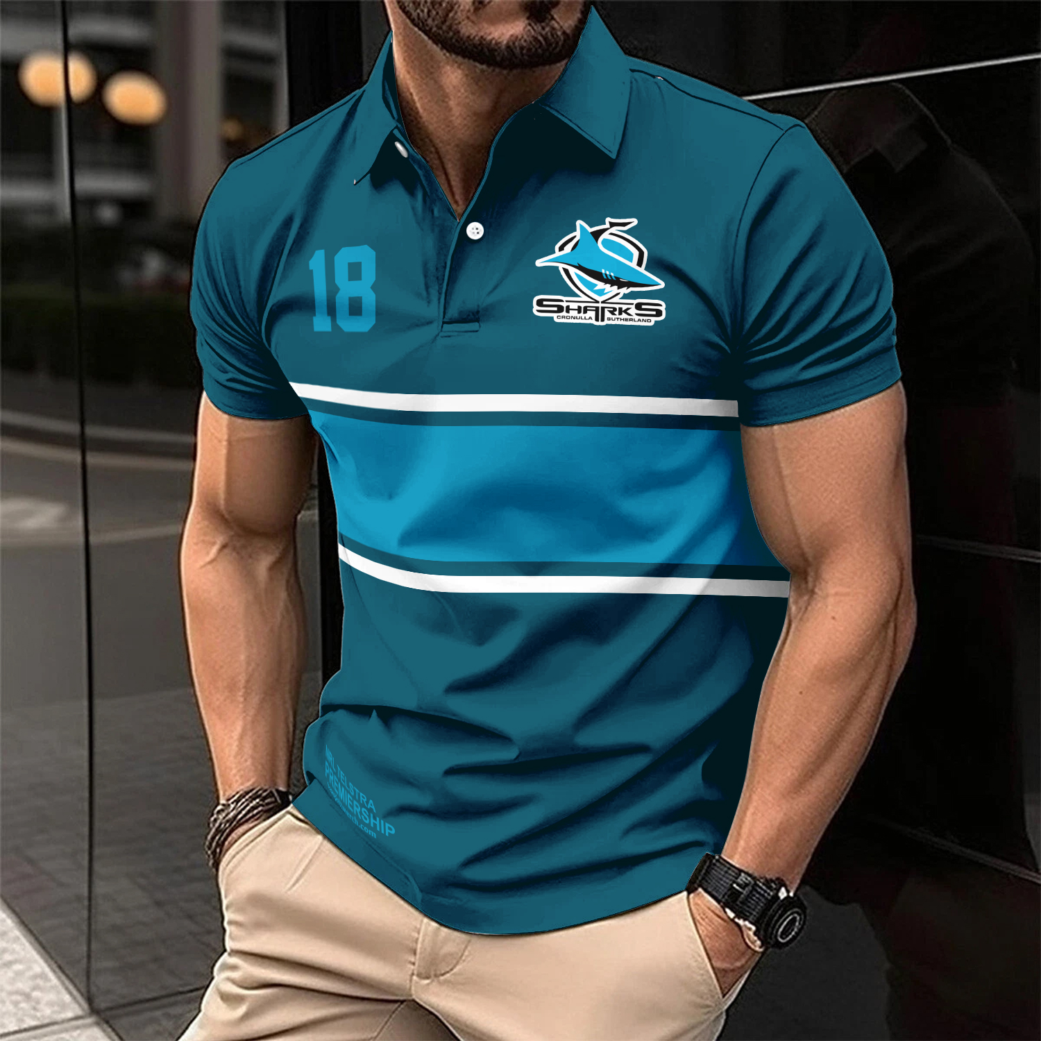 Auspiritmerch Cronulla-Sutherland Sharks Personalized Polo Shirt Gift For Fans