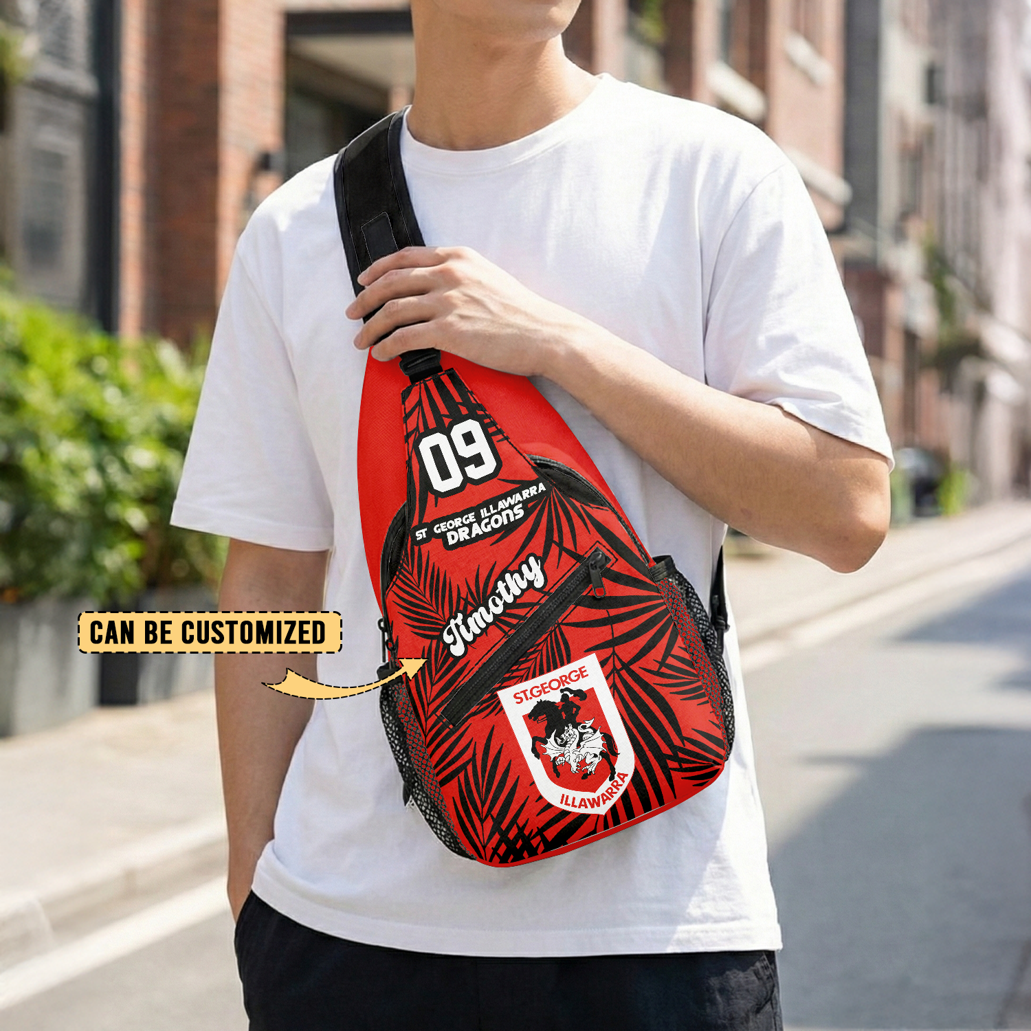 Auspiritmerch St. George Illawarra Dragons Personalized Sling Bags Gift For Fans