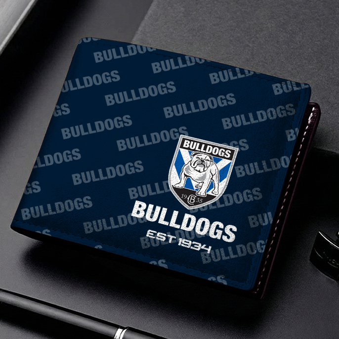 Auspiritmerch Canterbury-Bankstown Bulldogs Personalized Leather Wallet Gift For Fans
