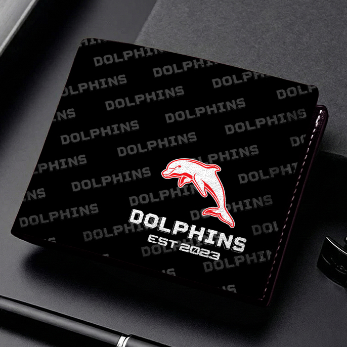 Auspiritmerch Dolphins Personalized Leather Wallet Gift For Fans